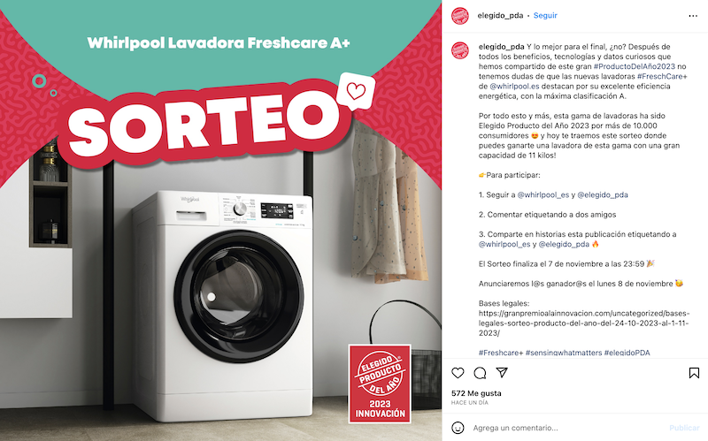Sorteo Lavadora Whirlpool