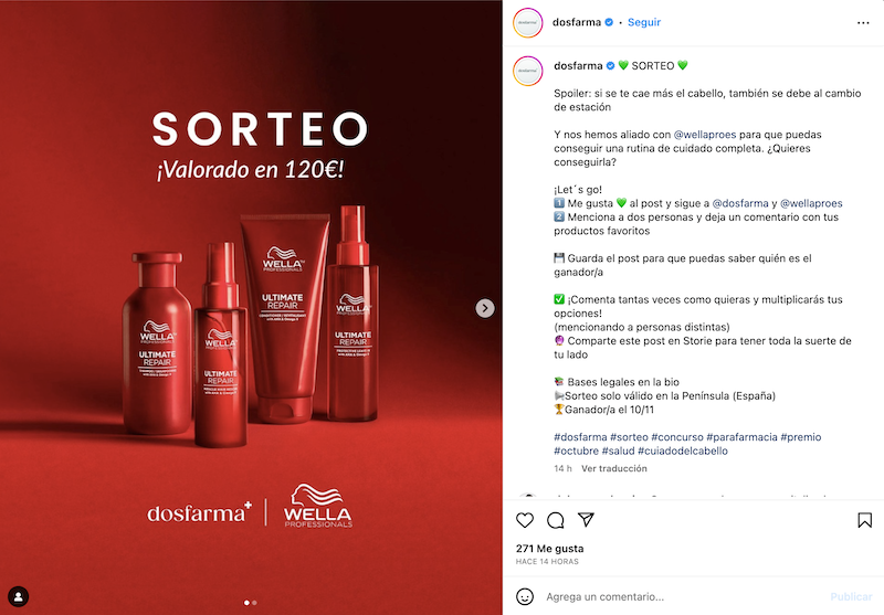 Sorteo Rutina de cuidado capilar de Wella