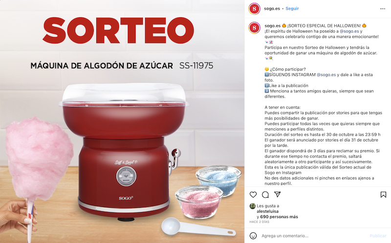 Sorteo Máquina de algodón de azúcar