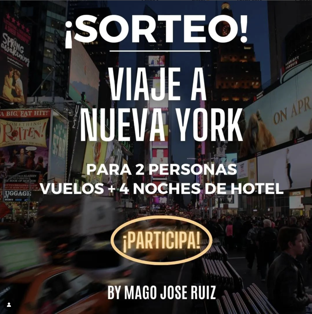 Sorteo VIAJE A NUEVA YORK (Vuelo + 4 noches de hotel) para 2 personas