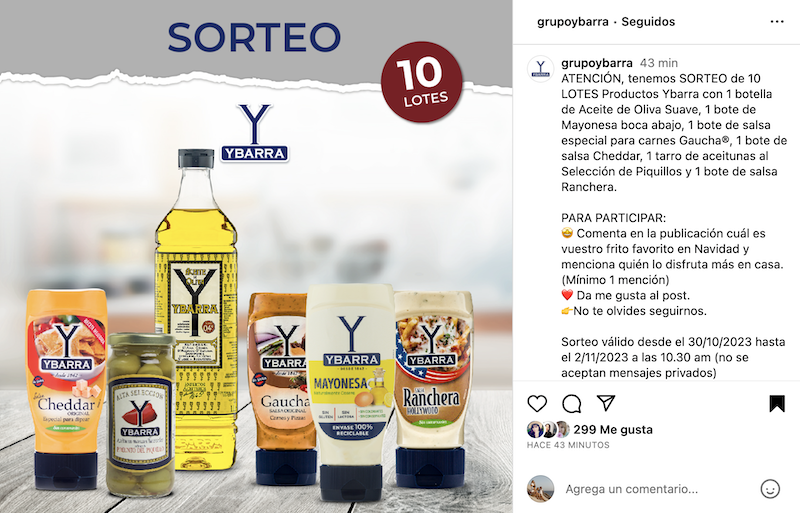 SORTEO de 10 LOTES Productos Ybarra