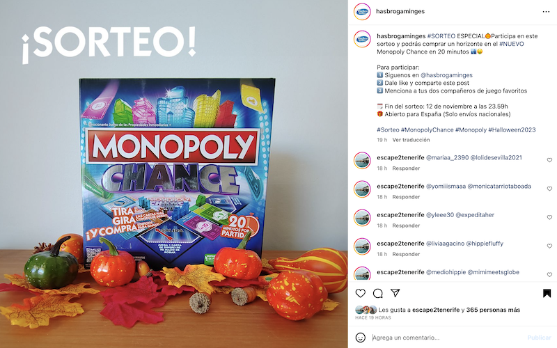 Sorteo Monopoly Chance