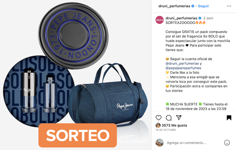 Sorteo Fragancia So BOLD y mochila Pepe Jeans