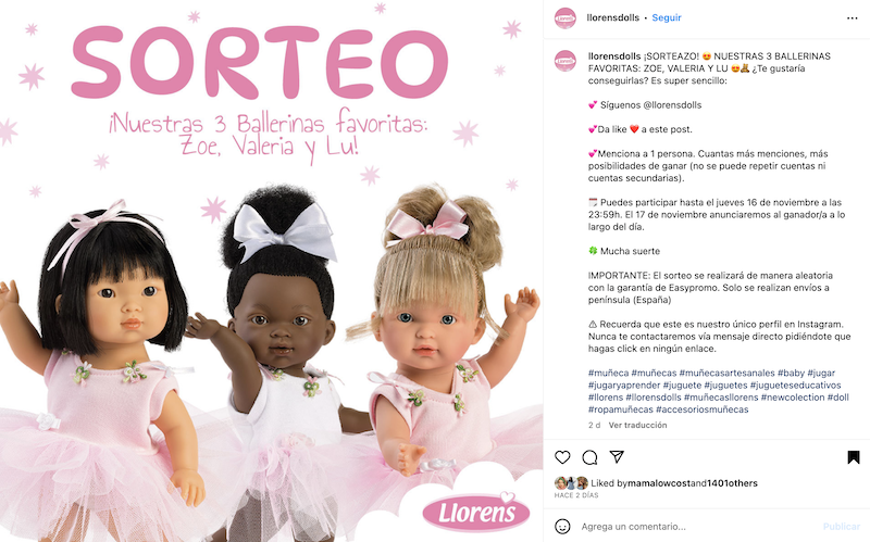 Sorteo 3 Muñecas de Llorens Dolls