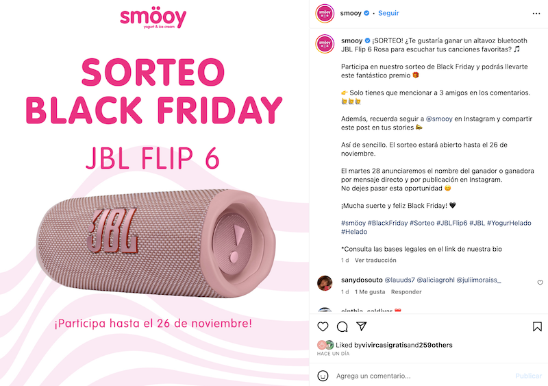 Sorteo Altavoz bluetooth JBL Flip 6 Rosa