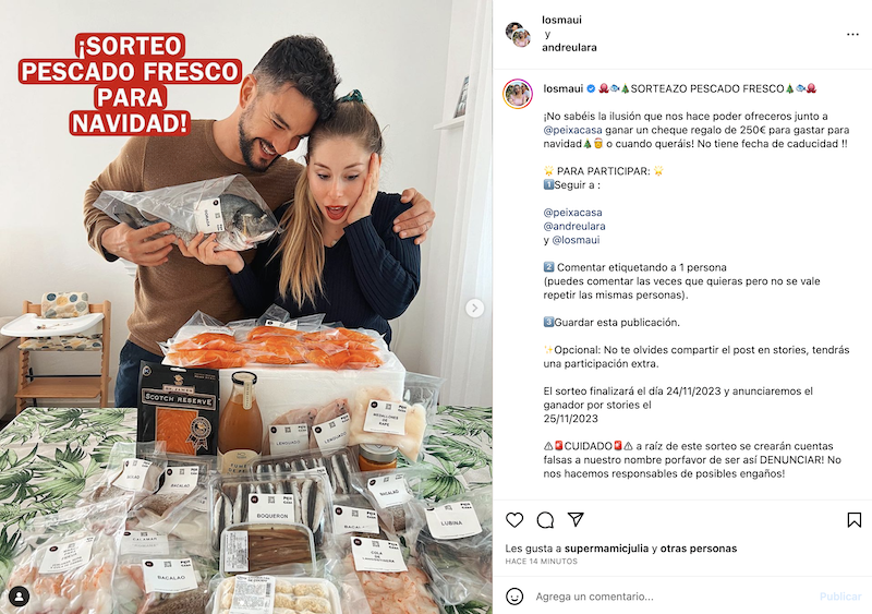 Sorteo Cheque regalo de 250€ para gastar en Peixacasa