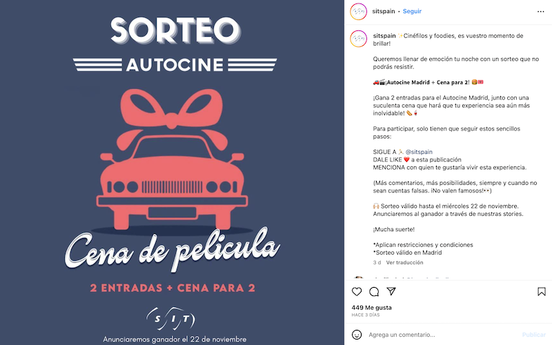 Sorteo 𝗔𝘂𝘁𝗼𝗰𝗶𝗻𝗲 𝗠𝗮𝗱𝗿𝗶𝗱 y 𝗖𝗲𝗻𝗮 𝗽𝗮𝗿𝗮 𝟮